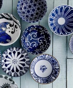 Tokyo Desig Studio - Mixed Bowls - Blue Designs - 15x7 Cm, 550 Ml - Set Van 4 Kommen In Luxe Geschenkdoos -Barbecue Benodigdheden 1003x1200 2