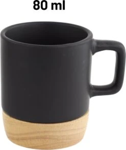 Orange85 Espresso Kopjes - Zwart - Set Van 4 - Met Bamboe Onderzetter - Met Oor - Koffiekopjes -Barbecue Benodigdheden 1010x1200 2