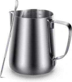 Qualitá® Melkkan Met Art Pen - Barista Melkkannetje - 350 ML - Melkopschuimkannen