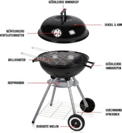BBQ Collection Houtskoolbarbecue - Kogelbarbecue 45 X 60 Centimeter - Ronde Barbecue - Barbecue Op Wielen - Zwart - Metaal -Barbecue Benodigdheden 1098x1200 2