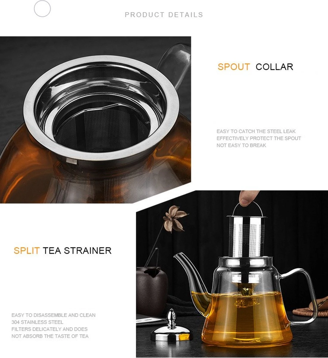 SensaHome - Infuser Theekan/Theepot - Transparant - Glas 15 SensaHome - Infuser Theekan/Theepot - Transparant - Glas - Afbeelding 15