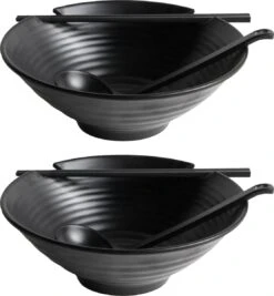 Gadgy Noodle Kom Set - 2 Kommen, 2 Paar Eetstokjes En 2 Lepels - Noodle Bowl - Japans Servies -Barbecue Benodigdheden 1111x1200 2