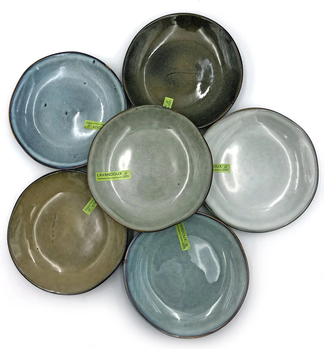 Lavandoux - Gebaksbordjes - Petit Fours - Ø14 Cm - Beige/Grijs - Set Van 6 2 Lavandoux - Gebaksbordjes - Petit Fours - Ø14 Cm - Beige/Grijs - Set Van 6 - Afbeelding 2