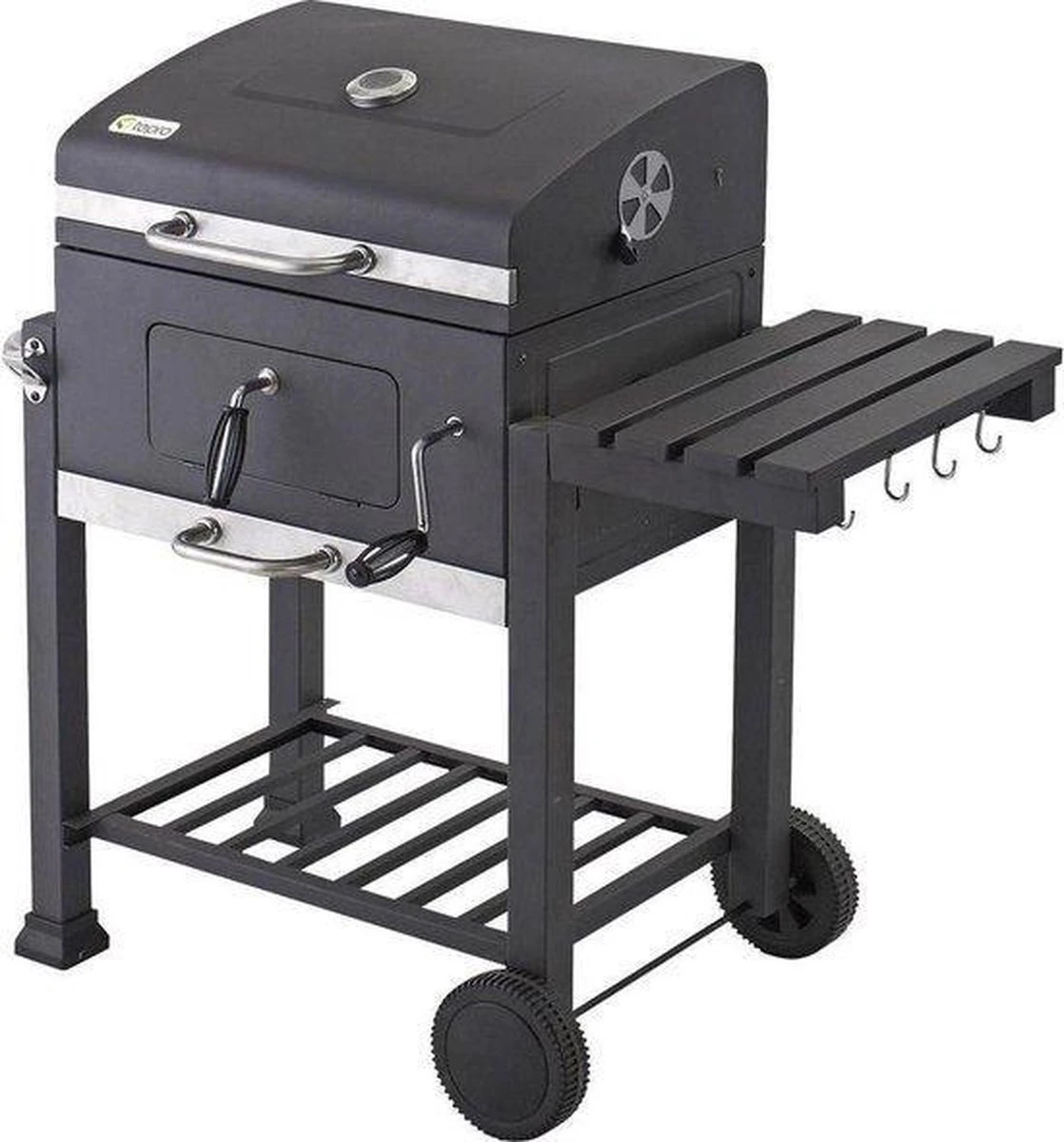 Tepro Toronto Click Barbecue Bbq Houtskool - Grilloppervlak (LxB) 56 X 42 Cm - Met Thermometer In De Deksel - RVS - Houtskoolbarbecue 1 Tepro Toronto Click Barbecue Bbq Houtskool - Grilloppervlak (LxB) 56 X 42 Cm - Met Thermometer In De Deksel - RVS - Houtskoolbarbecue