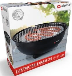 Alpina Elektrische BBQ - Tafel-Barbecue - Geen Rook - Binnen Barbecueën - 1250W - Ø 30 Cm - Zwart -Barbecue Benodigdheden 1137x1200 6