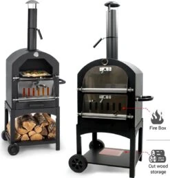 MaxxGarden Pizza Oven Buiten - Houtskool – Incl. Pizzasteen - 45x65x158cm -Barbecue Benodigdheden 1146x1200 3