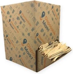 750 Stuks Houten Vork In Dispenser Box - Houten Bestek - Vorken - Bio Vorken - Hout In Dispenserdoos - Dispenser Doos Bestek - Karton Dispenser - Papier Dispenser Box Met Bestek - Cutlery - Biologisch Afbreekbaar - Milieuvriendelijk - FSC - Wegwerp -Barbecue Benodigdheden 1179x1200 9