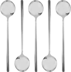 House Of Husk Koreaanse Eetlepel Set - Zilver - 5 Stuks - Soeplepel - RVS - Vaatwasserbestendig