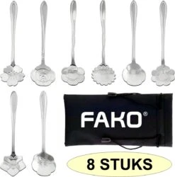 Fako Bijoux® - Bloemen Lepels Set - Theelepel / Koffielepel - 12cm - Zilver - 8 Stuks -Barbecue Benodigdheden 1187x1200 9