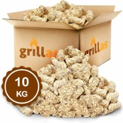 Aanmaakkrullen Voor BBQ Of Kachel | 10kg ECO FSC Gecertificeerd Aanmaakhout Barbecue - Biologisch En Duurzaam Aanmaakwokkels - Houtwol Wokkels - Barbeque Aansteker - Aanmaakblokjes - Accessoires - Ongeveer 800krullen -Barbecue Benodigdheden 1195x1200 15