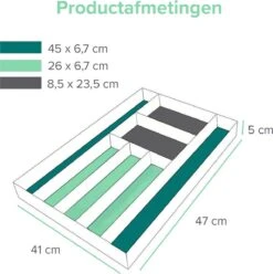 Bamboe Bestekbak Van Coninx 41x47cm | Besteklade | Bestekhouder | Opbergbak | Duurzaam | Voor Laden Van 47cm Diep -Barbecue Benodigdheden 1195x1200 21