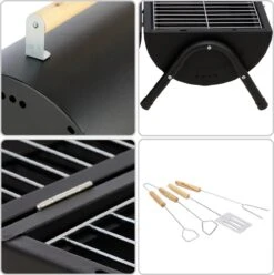 MaxxGarden BBQ - Houtskool Barbecue - Smoker Barbecue - Grilloppervlak (LxB) 38 X 52 Cm - Met Dubbel Grill Vlak - Zwart -Barbecue Benodigdheden 1196x1200 18