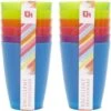 Merkloos 12x Gekleurde Drinkbekers/mokken Kunststof 10 Cm - Limonade Bekers - Campingservies/picknickservies