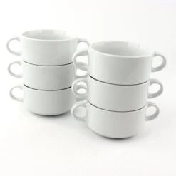 Orange85 Soepkommen - Met Oor - Set Van 6 - Wit - Rond - Met Houder -Barbecue Benodigdheden 1198x1200 24