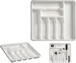 Kunststof Bestekbak/bestekhouder 7-vaks Wit 42 X 39 Cm - Keukenlade/besteklade Inzetbakken -Barbecue Benodigdheden 1200x1001 7