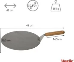 Pizzaschep 30 Cm Voor Oven Of BBQ - Rond - RVS - Met Houten Handvat -Barbecue Benodigdheden 1200x1007 2