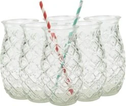 Merkloos Beker - Glas Ananas - 6 Stuks - Zomer - Cocktail -400ml -Barbecue Benodigdheden 1200x1009 1