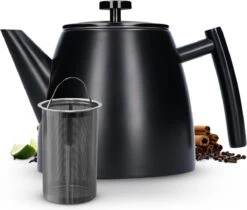 Vaja® Camille Theepot Zwart Met Filter - 1 Liter - RVS - Dubbelwanding -Barbecue Benodigdheden 1200x1022 3