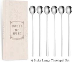 House Of Husk Latte Macchiato Lepels Set - Lange Theelepels - Koffielepels - Longdrinklepels - Sorbetlepels - Barlepel - RVS - 6 Stuks - 20CM - Zilver -Barbecue Benodigdheden 1200x1030 10