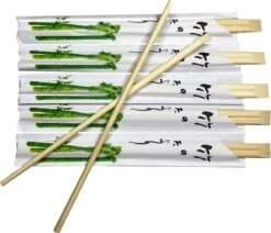 Merkloos 6 Paar - Luxe Bamboe Eetstokjes Bruin - Sushi Stokjes - Chopsticks - Japanse Stokjes - 6x2 Stuks - 21 Cm Lang - Hout