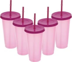 Herbruikbare Bekers Met Rietje En Deksel Van Plastic – Starbucks Design – Drinkbekers Met Rietje – Kleur Veranderende Beker – 5 Pack -Barbecue Benodigdheden 1200x1031 1