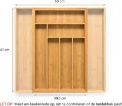 Budu Uitschuifbare Bamboe Bestekbak #47 (47 Cm Diep) - Bestekcassette Hout - Besteklade - 47 X 30,6 - 50 Cm - 6/8 Vakken -Barbecue Benodigdheden 1200x1041 4