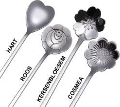 Fako Bijoux® - 4 Lange Lepels Bloem Motief - Latte Macchiato - Longdrink - Cocktail - Dessert - IJs - Koffie - Zilver - 4 Stuks - Bewaarzakje -Barbecue Benodigdheden 1200x1063 8