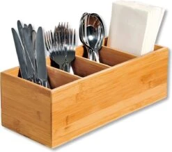 Merkloos Bestekbak FSC® Bamboe Hout - Staande Bestekhouder - Bestekbakje Houder - Bestek Bak Organizer- Bestekcassette - 35 X 14 X 12 Cm -Barbecue Benodigdheden 1200x1066 7