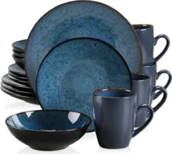 Serviesset – 16 Delig – 4 Persoons – Porselein - Luxe - Blauw