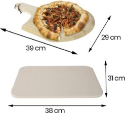 Buxibo 2in1 Pizzasteen - Voor BBQ & Oven - Inclusief Serveer Plank - Pizzabord/Pizzaplank - 30.5 X 38.1 X 1.4 Cm -Barbecue Benodigdheden 1200x1085 2