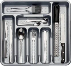 Kunststof Bestekbak/bestekhouder 7-vaks Grijs 42 X 39 Cm - Keukenlade/besteklade Inzetbakken -Barbecue Benodigdheden 1200x1111 18