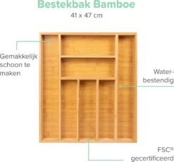 Bamboe Bestekbak Van Coninx 41x47cm | Besteklade | Bestekhouder | Opbergbak | Duurzaam | Voor Laden Van 47cm Diep -Barbecue Benodigdheden 1200x1118 4