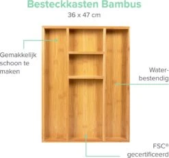 Coninx Bestekbak Bamboe 36CM Breed - Besteklade - Opbergbak - Duurzaam - Voor Laden Vanaf 47cm Diep -Barbecue Benodigdheden 1200x1118 7