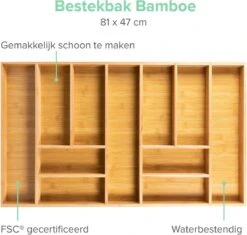 Grote Bestekbak Bamboe 81x47CM - Coninx Besteklade - Opbergbak - Duurzaam - Bamboe - Voor Laden Vanaf 47cm Diep -Barbecue Benodigdheden 1200x1140 7