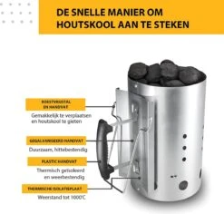 Kolen Starter GROOT - Brikettenstarter Met Veiligheidshandgreep - Snelstarter Voor Barbecue - BBQ Houtskool Starter -Barbecue Benodigdheden 1200x1146 1