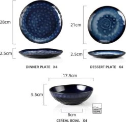 Serviesset 8 Personen - 24 Delig - Handgemaakt - Blauw -Barbecue Benodigdheden 1200x1165 3