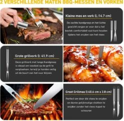Saveur Royal® 35-delige Barbecue Gereedschapset In Roestvrij Staal - BBQ Grill Set Met Draagtas - Barbecuegerei-sets - Barbecue Accessoires Gereedschap - 35-delig -Barbecue Benodigdheden 1200x1170 10
