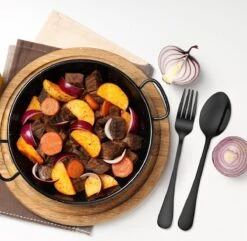 Strex Bestekset 6 Persoons - Zwart - 36-delig - Roestvrij Staal - Lepels, Messen, Vorken En Steakmessen - Hoogwaardige Kwaliteit -Barbecue Benodigdheden 1200x1170 13