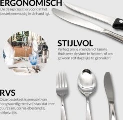 Master Knives 6 Persoons Bestekset (36-delig) - Lepels, Messen, Vorken & Steakmessen - Vaatwasserbestendig - Zilver / RVS -Barbecue Benodigdheden 1200x1170 15