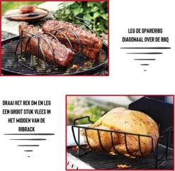 Rednas Sparerib Rek Bbq - Incl. Bakkwast - Bbq Rek - Bbq Accessoires - Rib Rack - Kiphouder - Bbq Gereedschap -Barbecue Benodigdheden 1200x1171 10