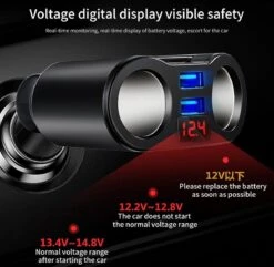 Auto Sigarettenaansteker Splitter - USB Ingang Auto - 2 Sigaretten Aansluitingen - Autolader -Barbecue Benodigdheden 1200x1171 12