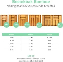 Coninx Bestekbak Bamboe 36CM Breed - Besteklade - Opbergbak - Duurzaam - Voor Laden Vanaf 47cm Diep -Barbecue Benodigdheden 1200x1171 18