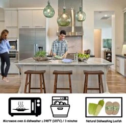 Onbreekbare Borden Van 25 Cm, 6-delige Set, Herbruikbare Platte Borden Met Luffas-afwasborstels, Eetborden, Kunststof, Licht Voor Feestjes, Kamperen, BBQ/pizza, Magnetronbestendig, Vaatwasmachinebestendig, BPA-vrij (veelkleurig) -Barbecue Benodigdheden 1200x1171 6