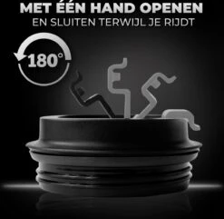 Volcan RVS Koffiebeker To Go Met Sleeve - Thermosbeker - Theebeker - Coffee - Zwart -Barbecue Benodigdheden 1200x1173