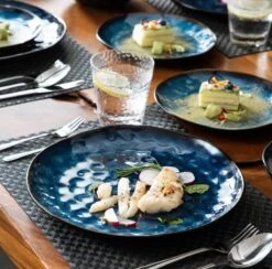 Serviesset 8 Personen - 24 Delig - Handgemaakt - Blauw -Barbecue Benodigdheden 1200x1185 5