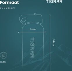Tigrar - Waterfles - Drinkfles - Thermosfles 1 Liter Dubbelwandig - RVS - (Staal) Blauw - Incl. Extra Dop 3 Rietjes En Reiniger -Barbecue Benodigdheden 1200x1186 2