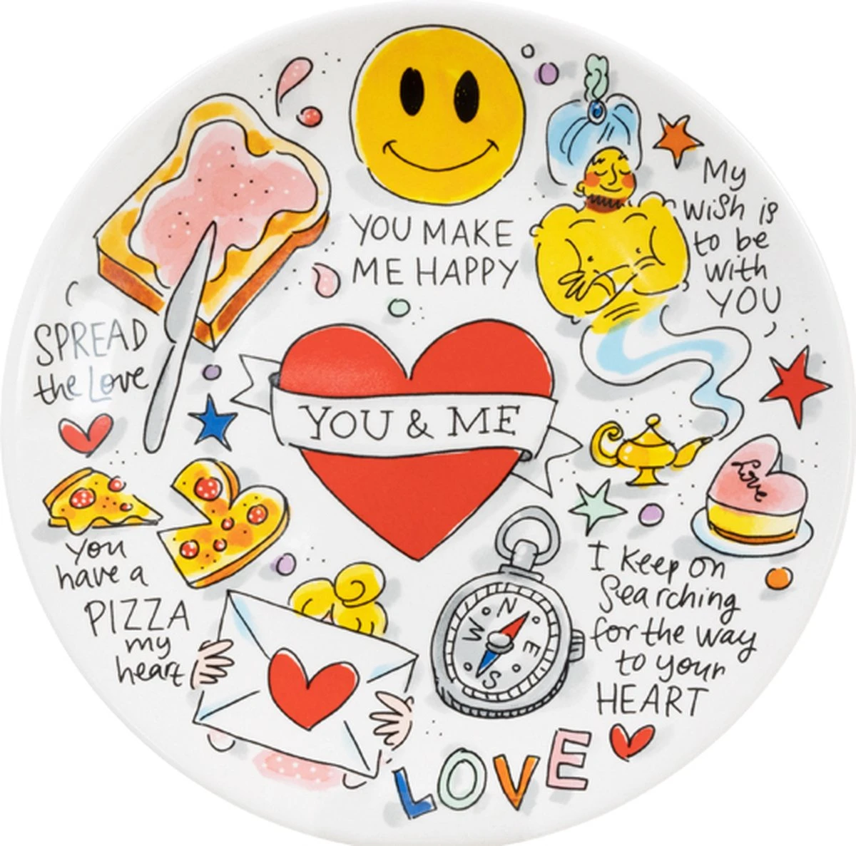 Blond Amsterdam, Specials LOVE: Ontbijtbord You & Me ø22CM 1 Blond Amsterdam, Specials LOVE: Ontbijtbord You & Me ø22CM