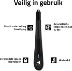 Oplaadbare Lange Elektrische Aansteker - Zwart - Duurzame Plasma Aansteker - Inclusief Cadeauverpakking - BBQ - Kaarsen -Barbecue Benodigdheden 1200x1190 8