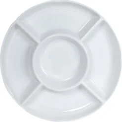 Krumble Tapasbord Met 5 Vakken / Servies / Borden / Hapjesbord / Serveerschalen / Serveerborden / Gourmetbord - Wit