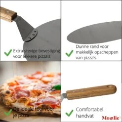 Pizzaschep 30 Cm Voor Oven Of BBQ - Rond - RVS - Met Houten Handvat -Barbecue Benodigdheden 1200x1198 45